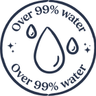 Over 99% water badge